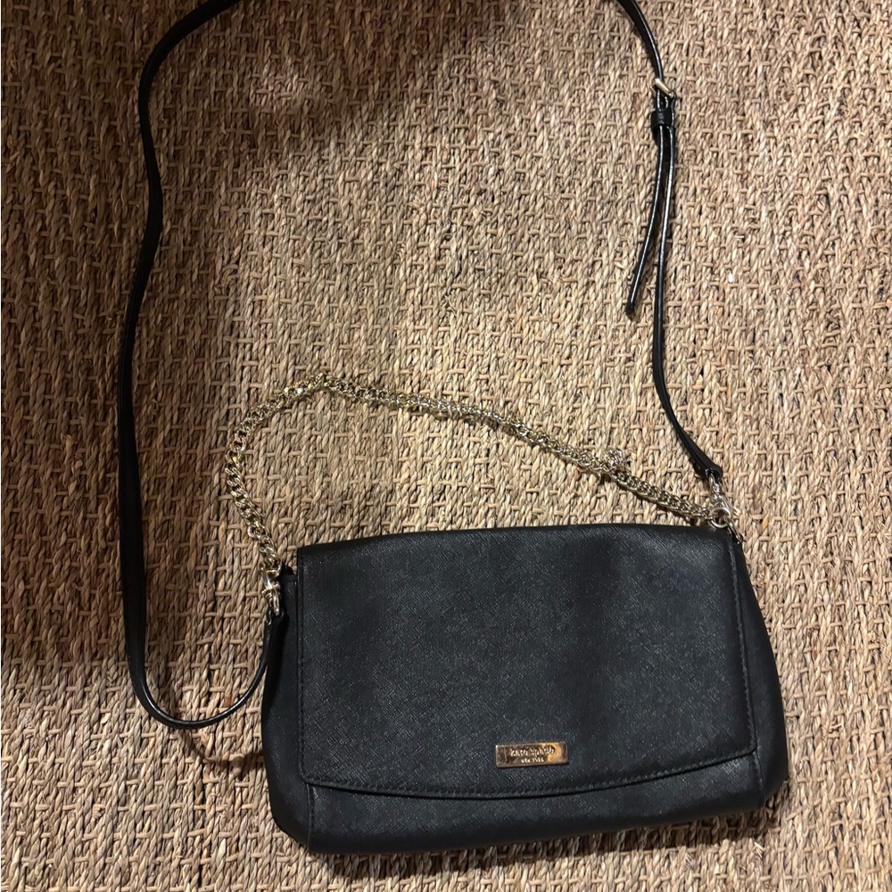 Kate Spade Black Crossbody Bag with Gold Chain